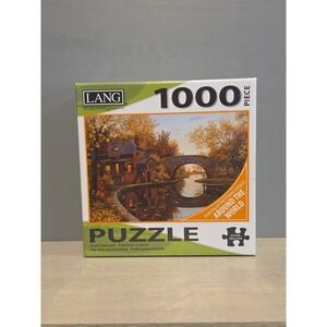 Lang Jigsaw Puzzle 1000 Piece House‎ By The River Linen Embossed Evgeny Lushpin